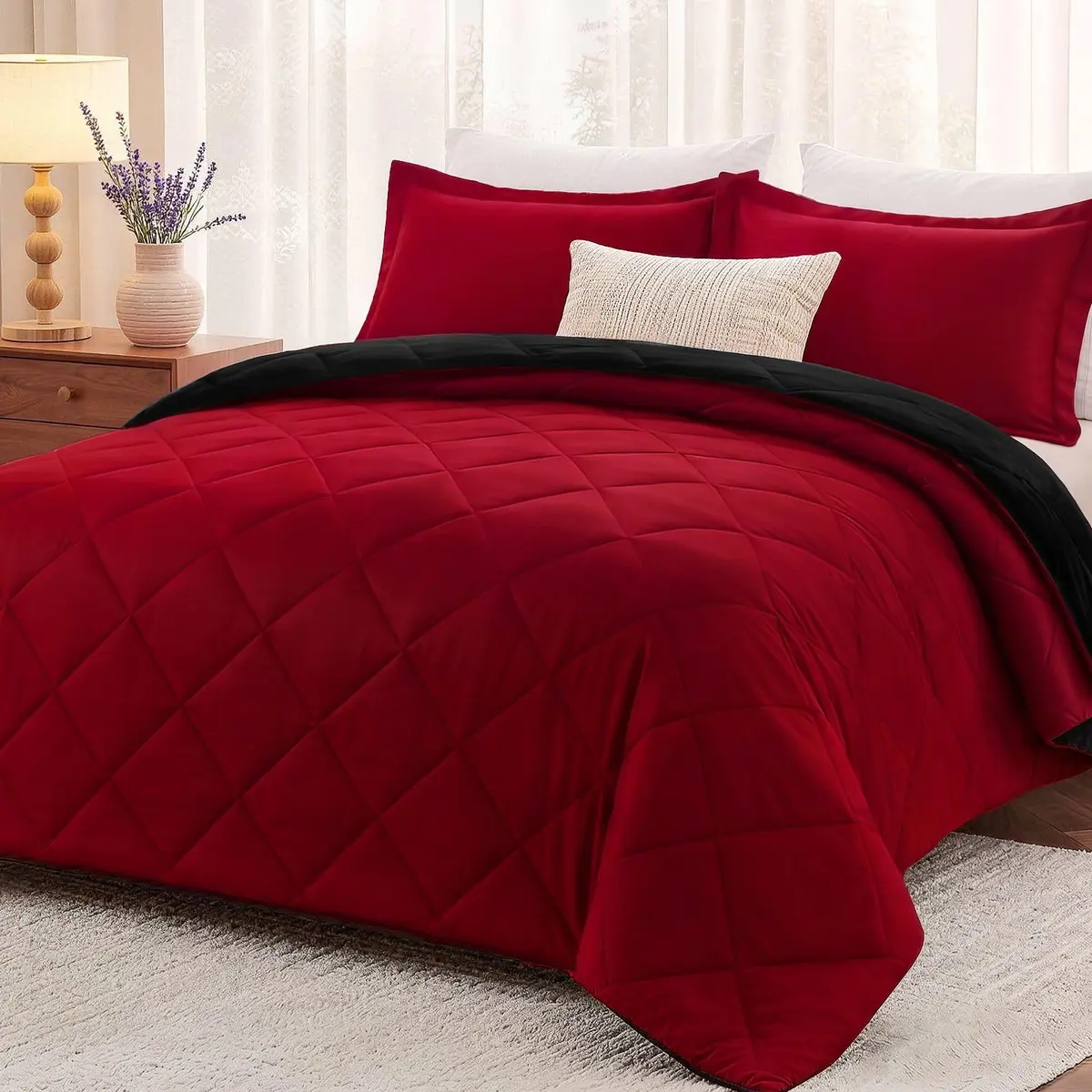 downluxe King Comforter Set Soft Reversible 3 Pieces | All-Season Microfiber Bedding - main product image