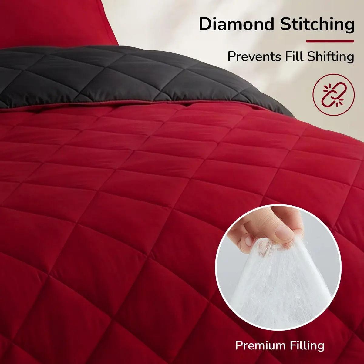 downluxe King Comforter Set Soft Reversible 3 Pieces | All-Season Microfiber Bedding - view 5