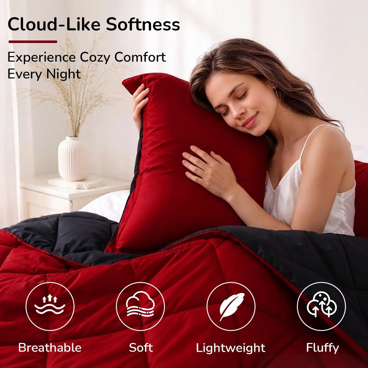downluxe King Comforter Set Soft Reversible 3 Pieces | All-Season Microfiber Bedding - view 3