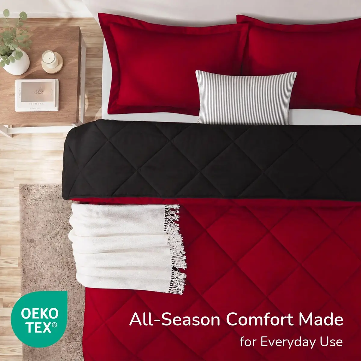 downluxe King Comforter Set Soft Reversible 3 Pieces | All-Season Microfiber Bedding - view 4