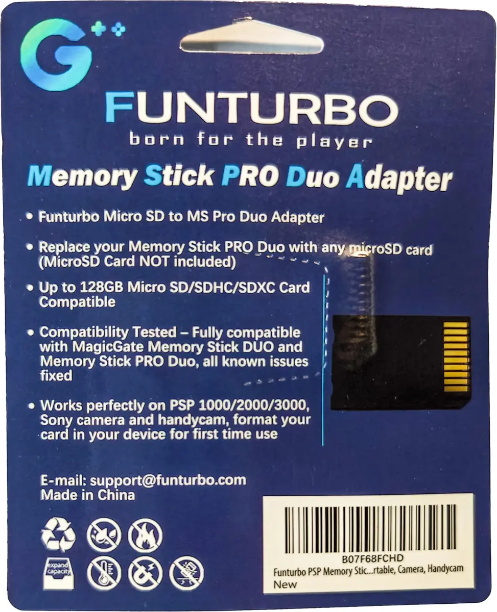 Funturbo Micro SD to Memory Stick PRO Duo Adapter for PSP, Camera, Handycam | Supports up to 128GB Cards - view 9
