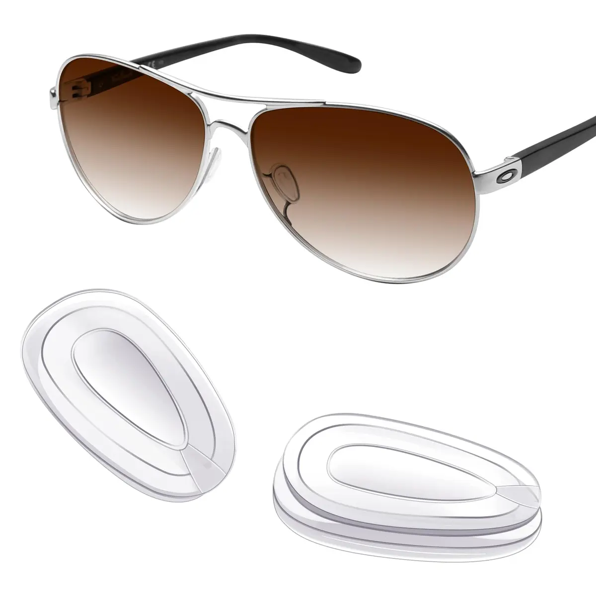 Mryok Replacement Nosepieces Nosepads for Oakley Wingfold EVR EVS Sunglass | Rubber Fit & Impact Standards - main product image