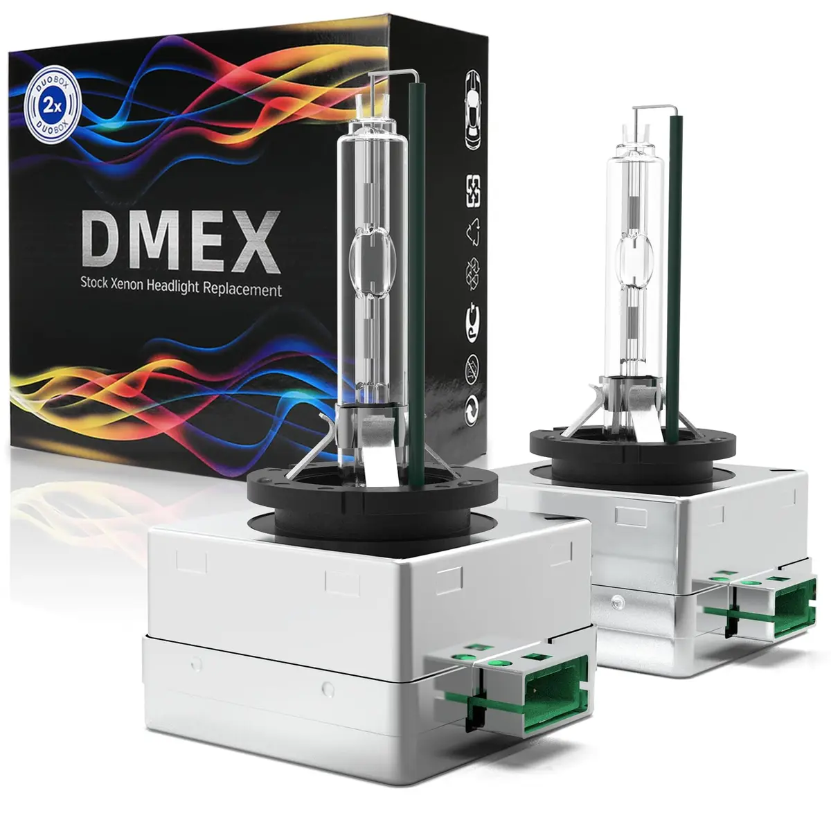DMEX D3S HID Headlight Bulbs 4300K Warm White | OEM Factory Replacement, 3800 Lumens, 2 Pack - main product image