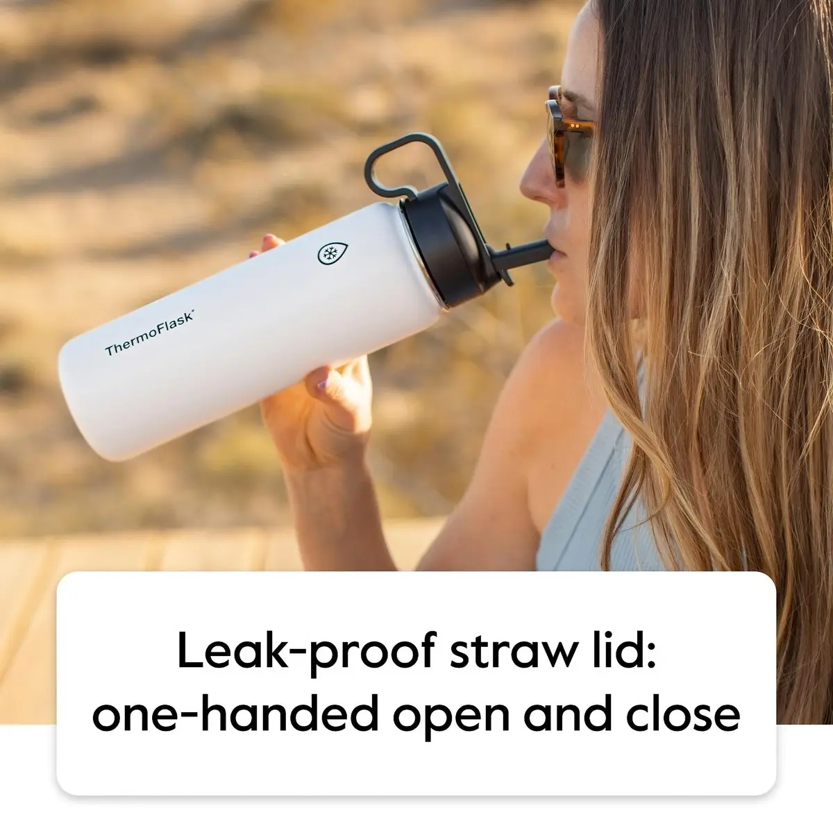 ThermoFlask 40 oz Water Bottle | 1180ml (40 fl oz) Insulated Stainless Steel with Chug & Straw Lids | Keeps Drinks Cold 24 hr, Hot 12 hr - view 5