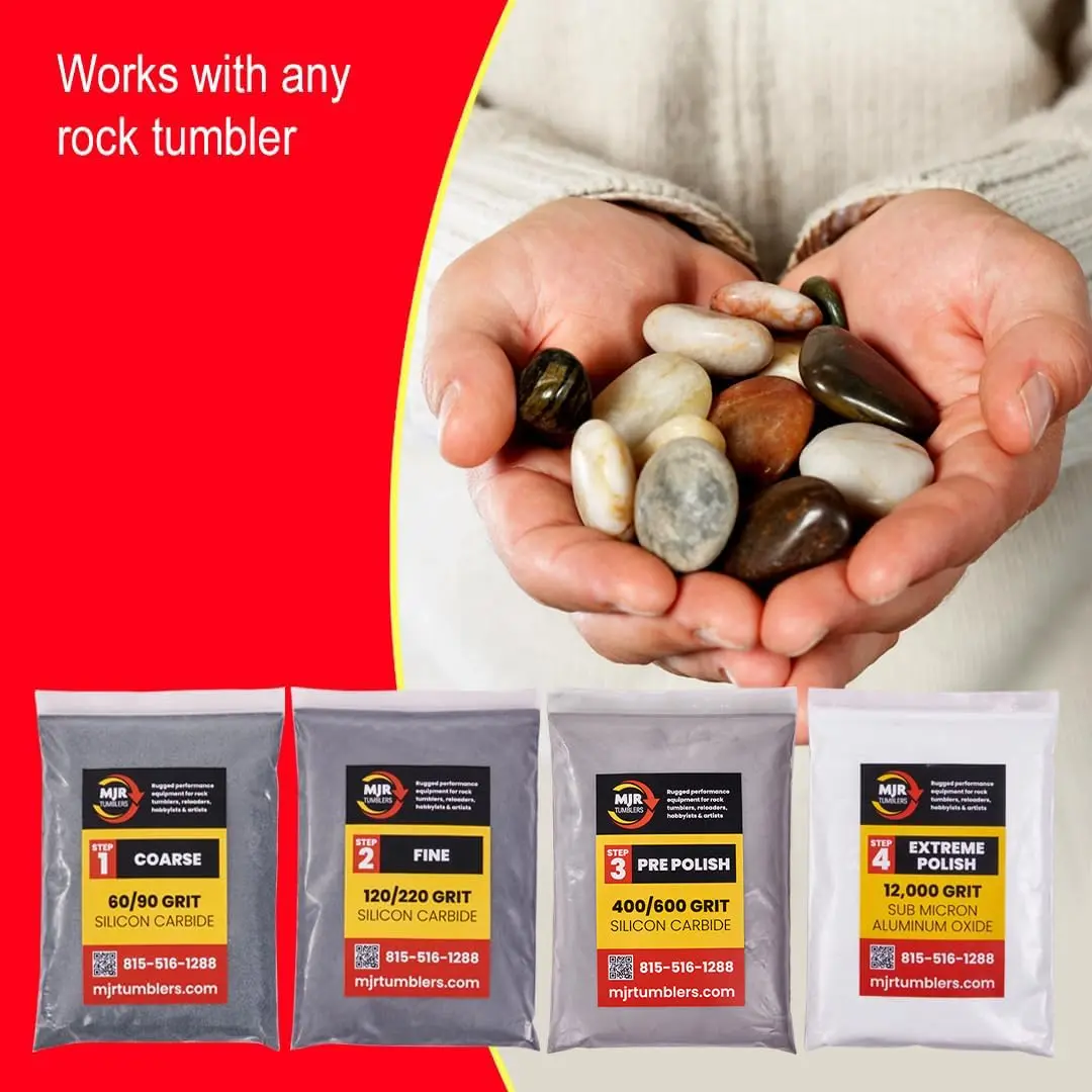 MJR Tumblers Refill Grit Kit for 30lb Rock Tumblers | Premium Aluminum Oxide Polish 12,000 Grit, Veteran Owned (en_US) - view 4