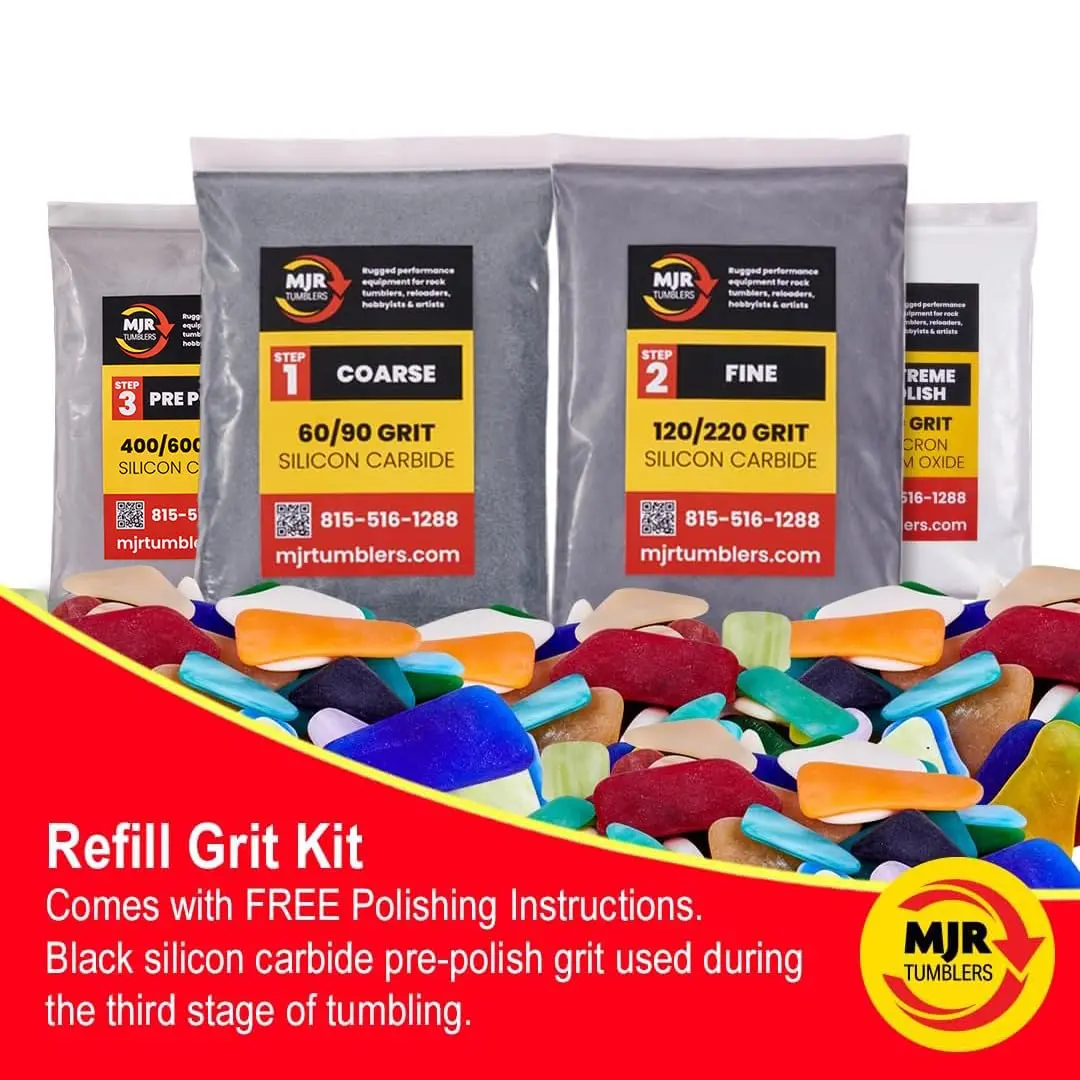 MJR Tumblers Refill Grit Kit 50lb | Extreme 12,000 Grit Aluminum Oxide Polish for Rock Tumblers - view 7
