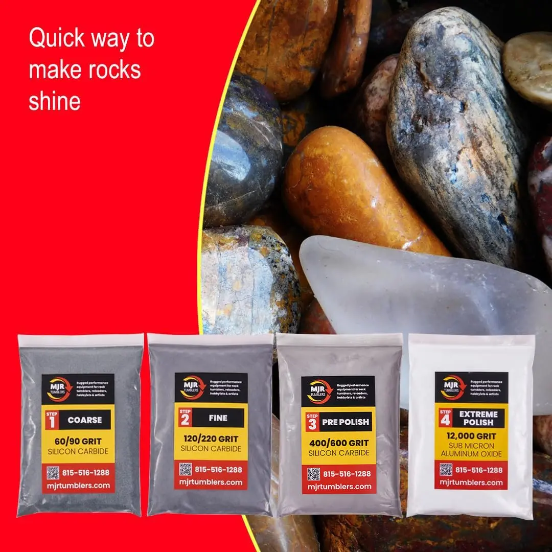 MJR Tumblers Refill Grit Kit 50lb | Extreme 12,000 Grit Aluminum Oxide Polish for Rock Tumblers - view 5