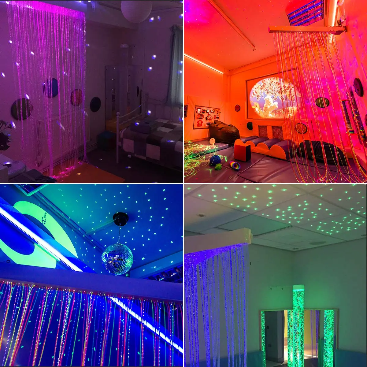 AMKI RGBW Fiber Optic Curtain Light Kit 2m (6.5ft) | Smart App & Bluetooth Control for Windows & Sensory Rooms - view 6