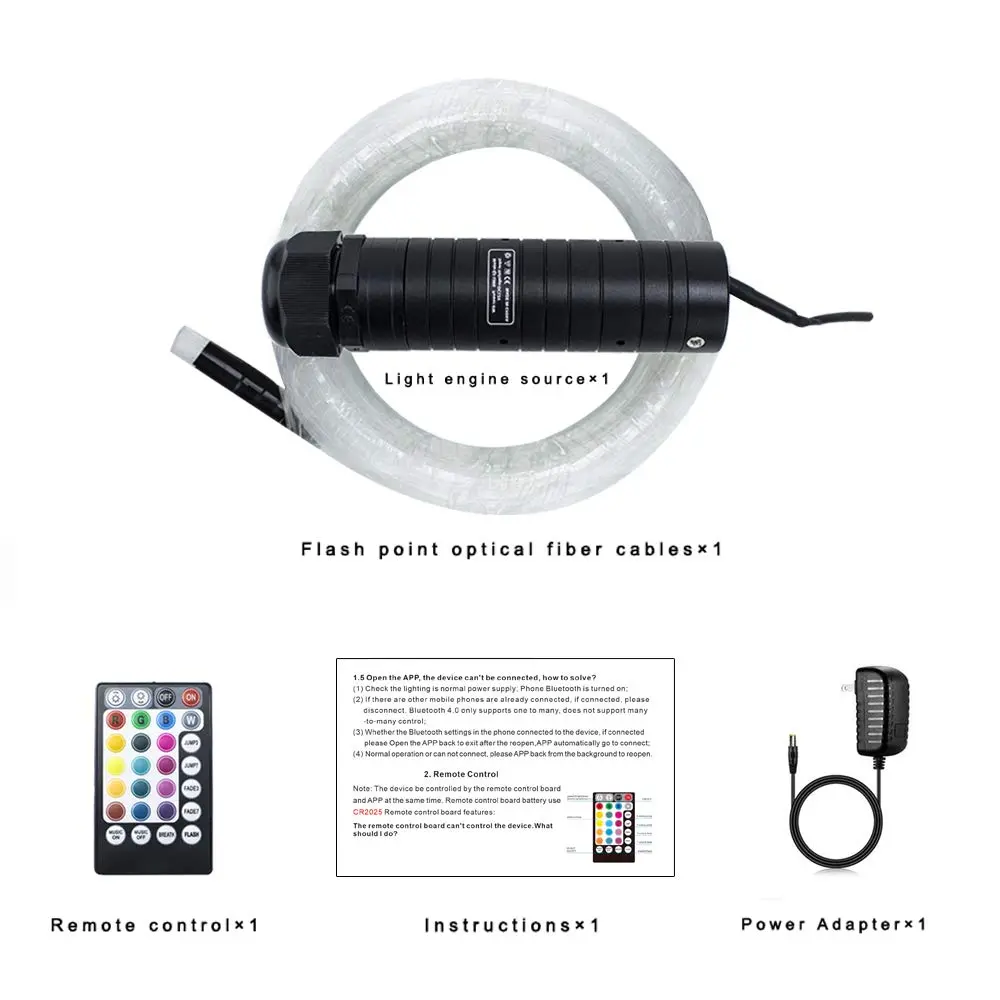 AMKI RGBW Fiber Optic Curtain Light Kit 2m (6.5ft) | Smart App & Bluetooth Control for Windows & Sensory Rooms - view 9