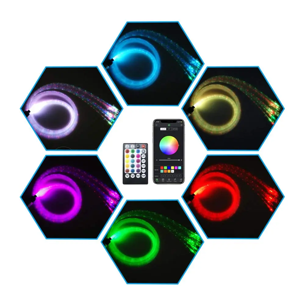 AMKI RGBW Fiber Optic Curtain Light Kit 2m (6.5ft) | Smart App & Bluetooth Control for Windows & Sensory Rooms - view 2