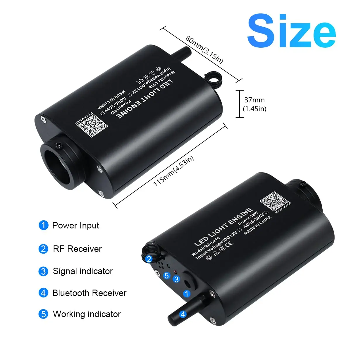 AMKI 16W RGBW Fiber Optic Curtain Light Kit 4m (13.1ft) | Sound Activated Waterfall Effect - view 5