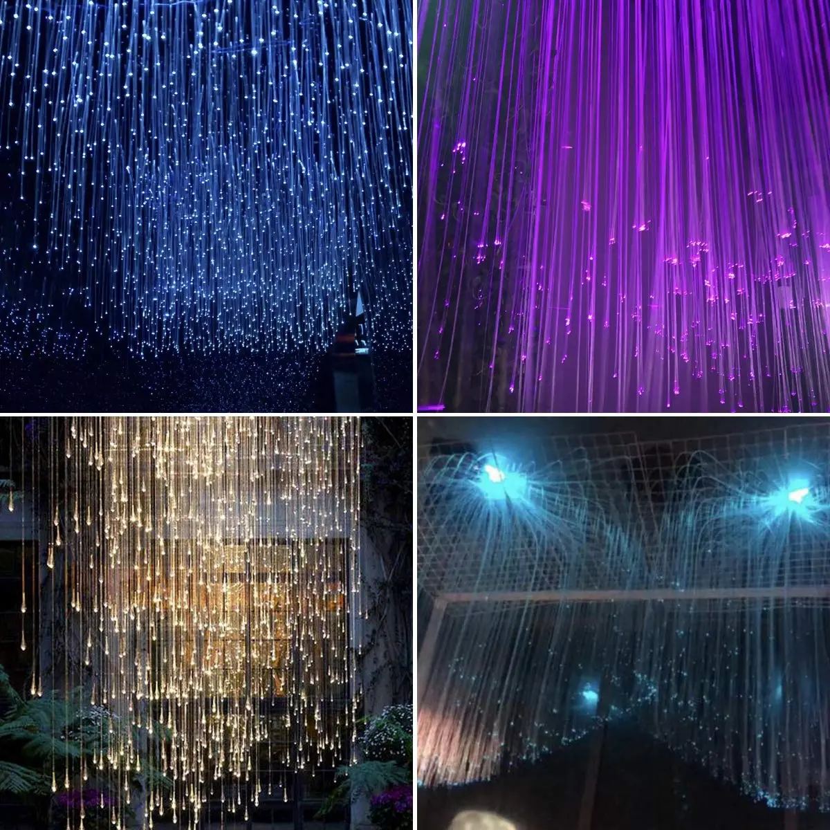 AMKI 16W RGBW Fiber Optic Curtain Light Kit 4m (13.1ft) | Sound Activated Waterfall Effect - view 6