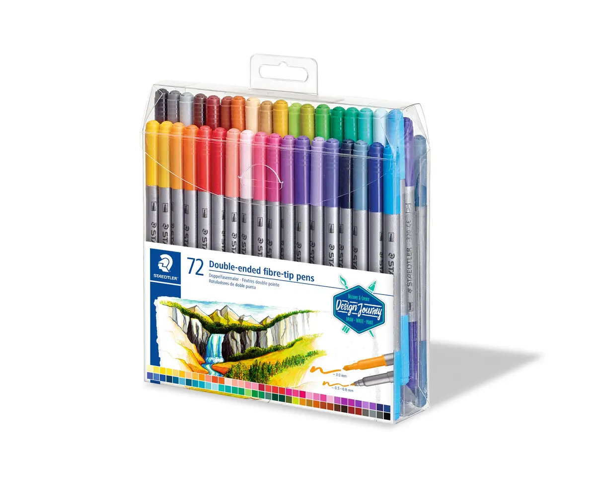 STAEDTLER 3200 TB72 Design Journey Double-Ended Fibre-Tip Pens with Two Nibs - Narrow and Wide, Pack of 72 | Versatile Creative Tool - view 3