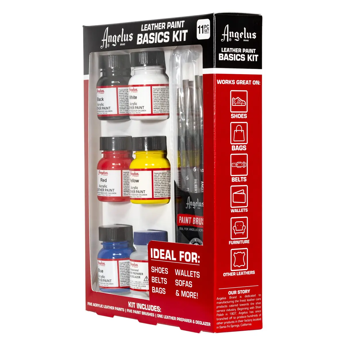 Angelus Leather Paint Basics Kit, 5 Fl Oz (147.87 ml) | Complete Leather Art & Restoration Set - view 5