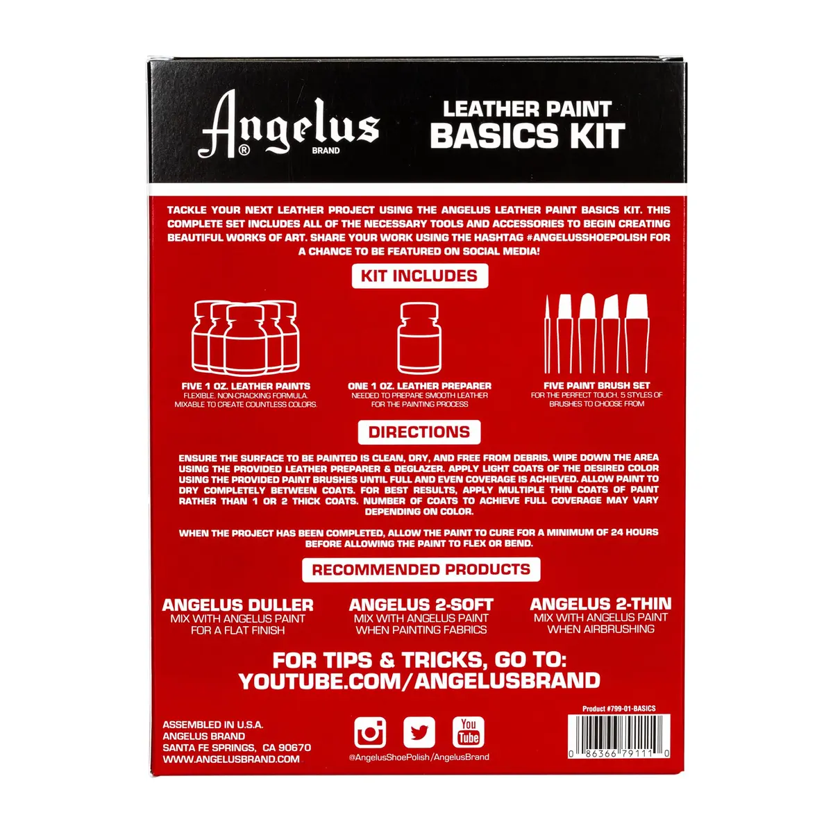 Angelus Leather Paint Basics Kit, 5 Fl Oz (147.87 ml) | Complete Leather Art & Restoration Set - view 3
