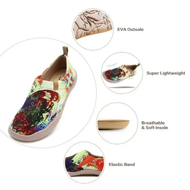 UIN Women's Art Painted Canvas Slip-On Shoes 10 | Artistic Travel Footwear with Comfort - view 10
