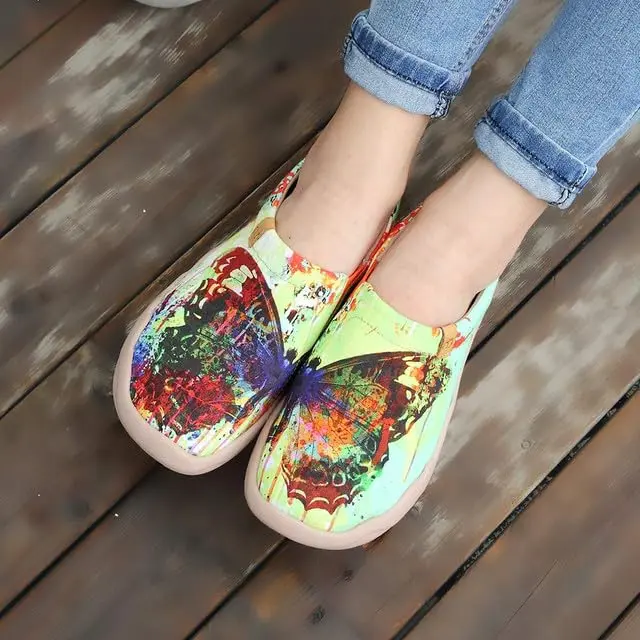 UIN Women's Art Painted Canvas Slip-On Shoes 10 | Artistic Travel Footwear with Comfort - view 7