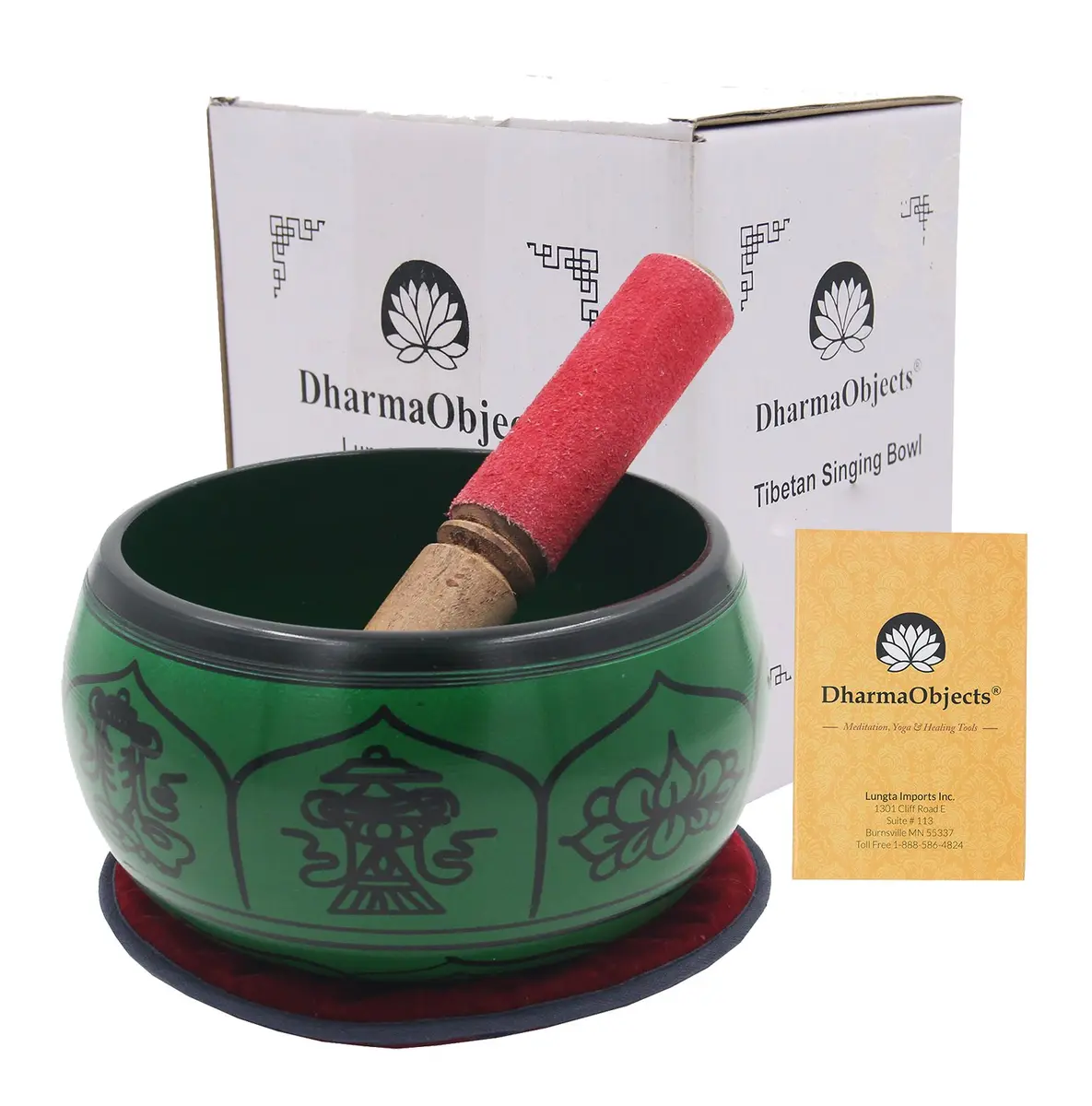 DharmaObjects Yoga Meditation Singing Bowl 6" with Lucky Symbols | Deep Relaxation & Chakra Balance (100-120 chars) - main product image