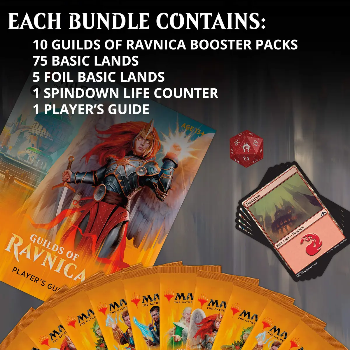 Magic: The Gathering Guilds of Ravnica Bundle | 10 Booster Packs + Land Cards (230 Cards) | Accessories - view 2