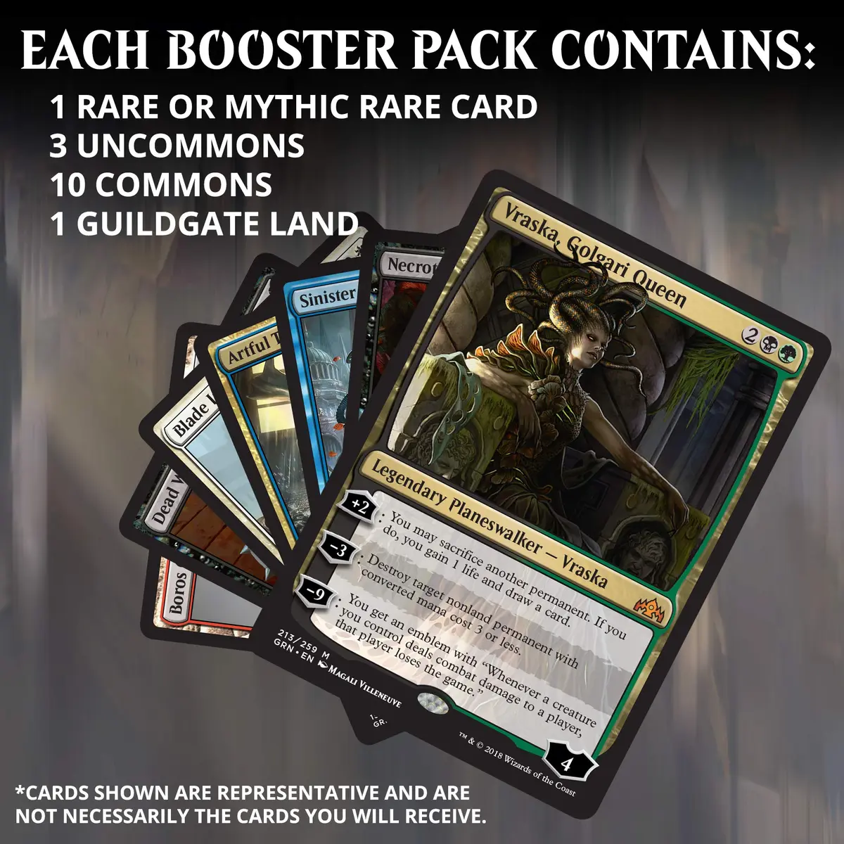 Magic: The Gathering Guilds of Ravnica Bundle | 10 Booster Packs + Land Cards (230 Cards) | Accessories - view 4