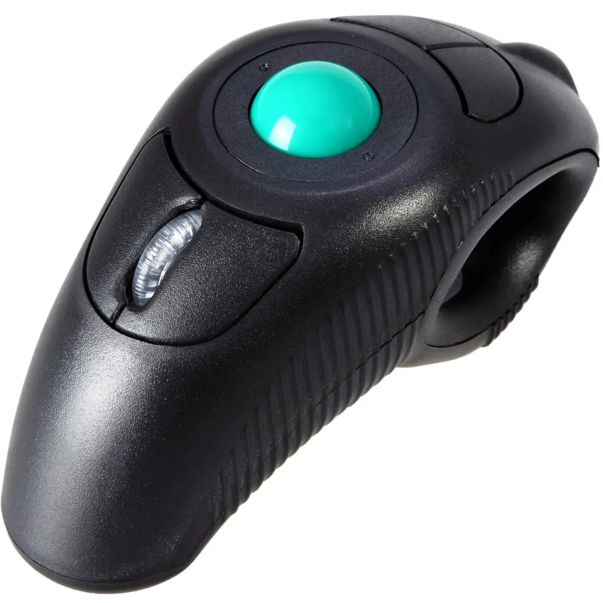EIGIIS Wireless 2.4G USB Ergonomic Trackball Handheld Finger Mouse | Ambidextrous, 800/1200/1400/1600 DPI, Black - main product image