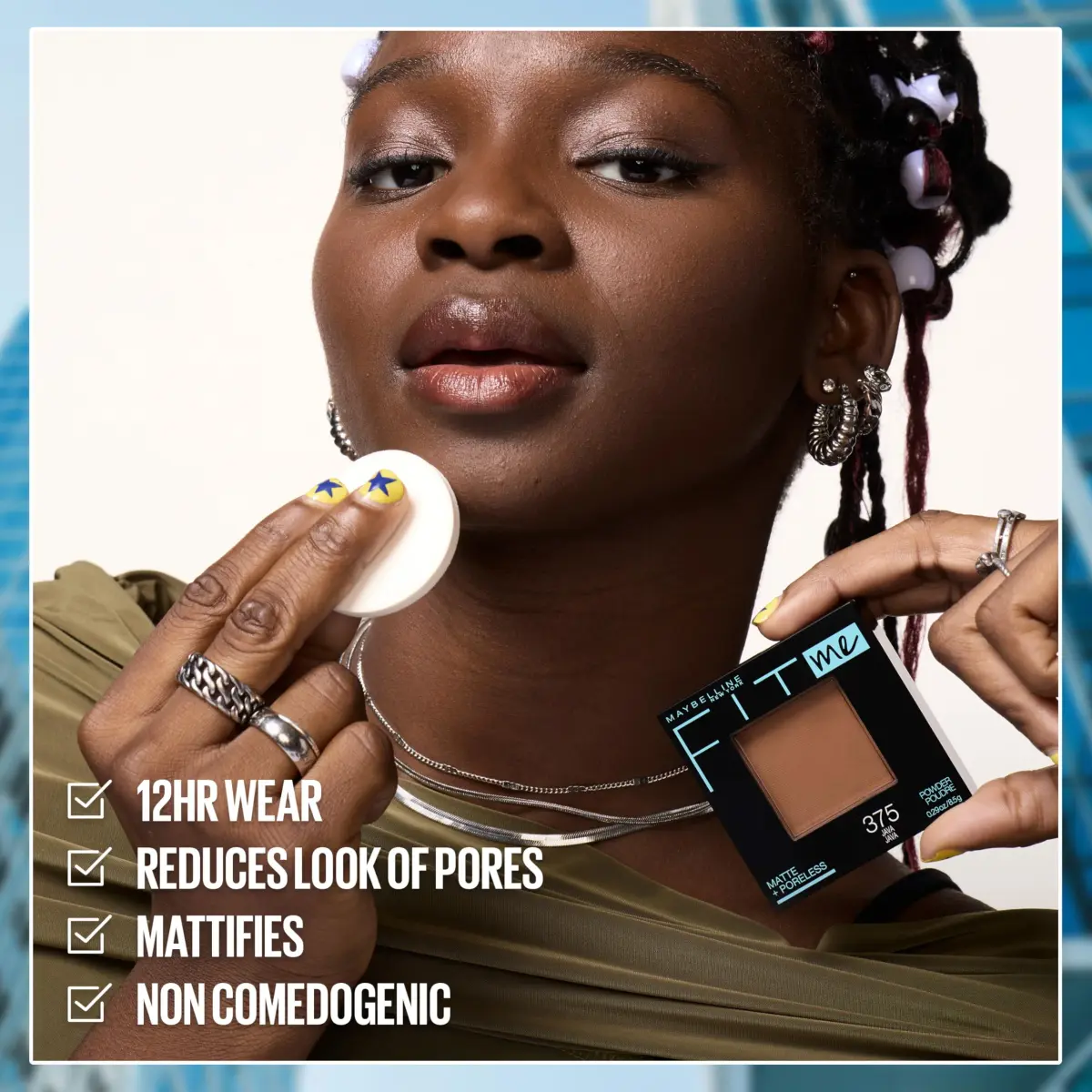 Maybelline Fit Me Matte + Poreless Pressed Face Powder Natural Ivory 8.2g (0.29 Oz) | Shine Control Setting Powder - view 6