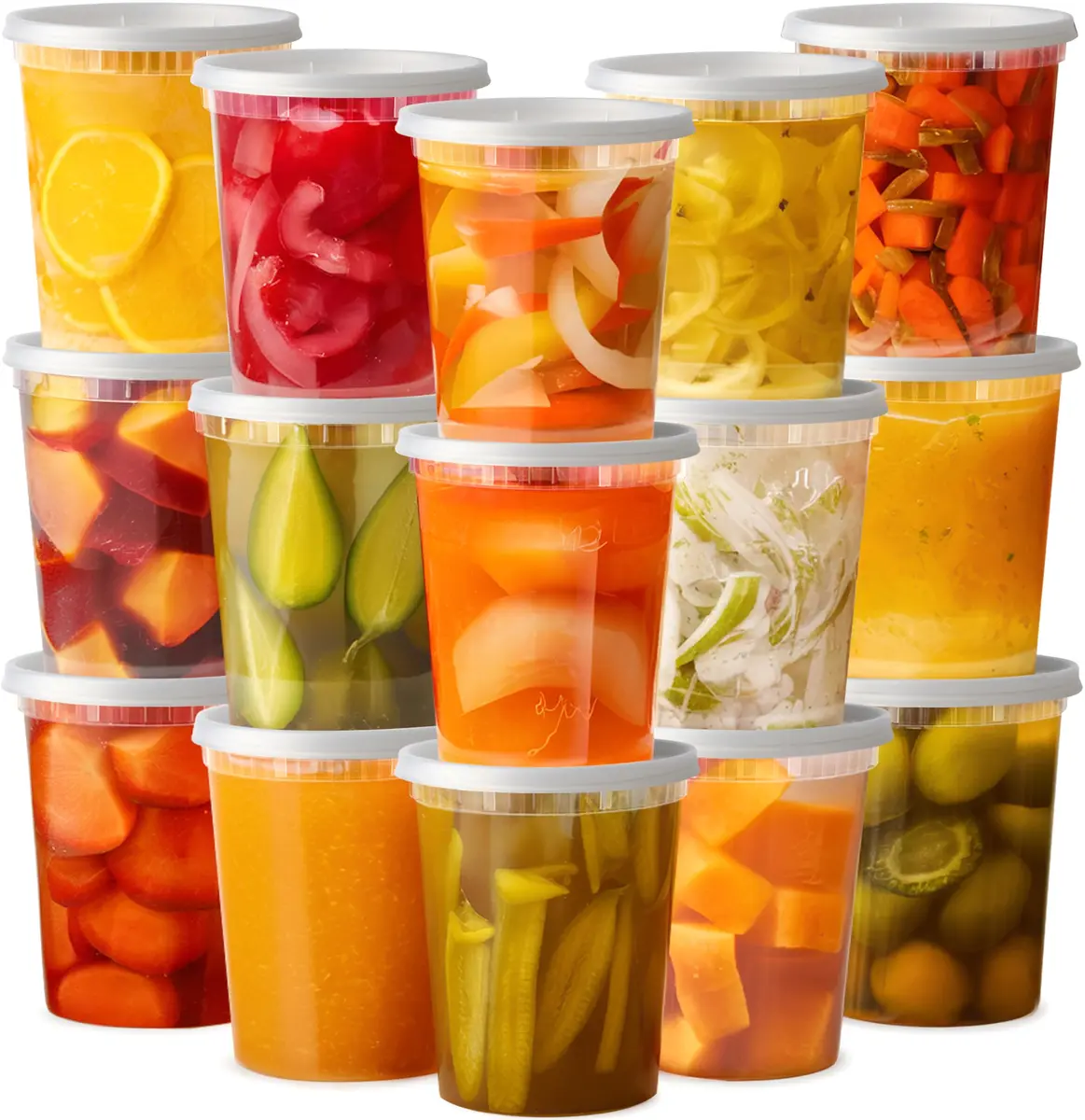 Pantry Value 32 oz (946 ml) Round Food Storage Deli Containers with Lids [24 Sets] | Airtight & Leak-Proof for Meal Prep & Leftovers - main product image