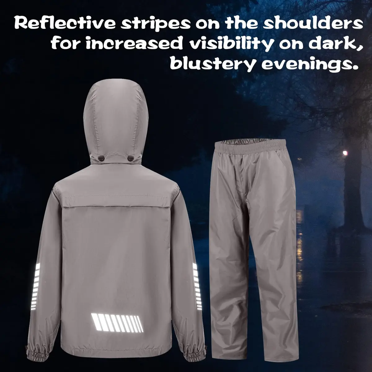 SWISSWELL Kids Rain Gear Youth Boys Rain Jacket Pants Grey 8-10 Yr | Waterproof, Breathable & Reflective - view 5