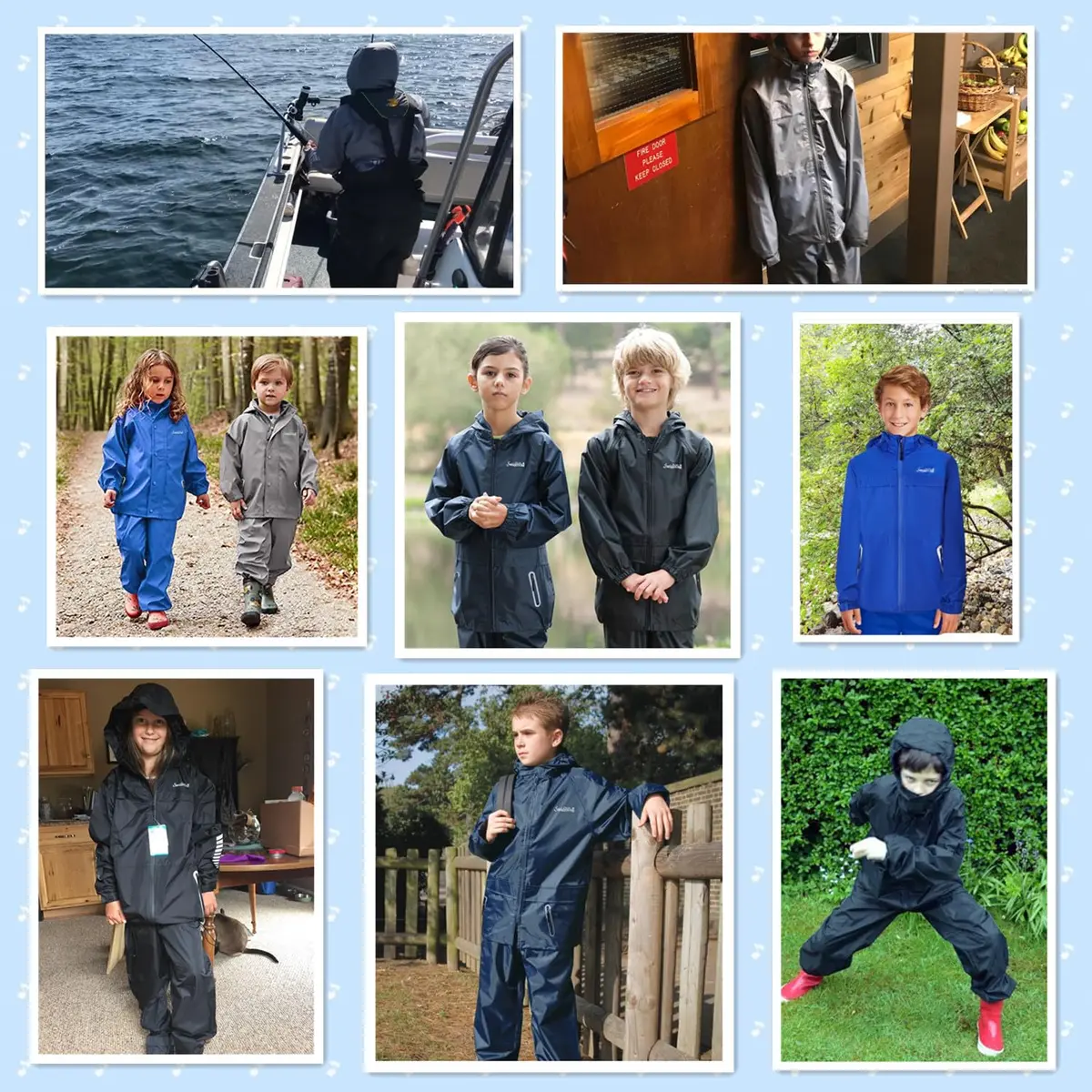 SWISSWELL Kids Rain Gear Youth Boys Rain Jacket Pants Grey 8-10 Yr | Waterproof, Breathable & Reflective - view 6
