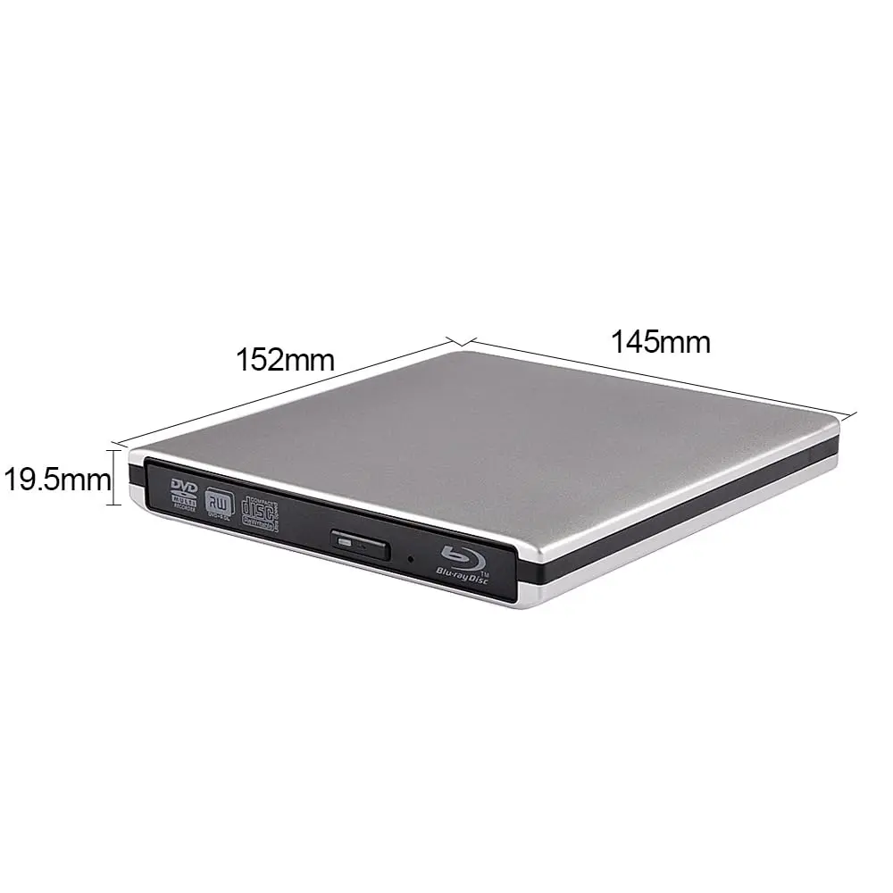 Y-NX Optical Disc Drive USB C & USB 3.0 Blu-ray Player 15x14.2x1.4cm | Supports 3D Blu-ray, DVD & CD (70-120c) - view 5