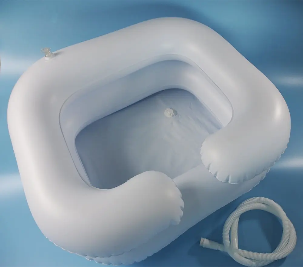 DOPHO Portable Bedside Hair Washing Basin for Sink | Inflatable Shampoo Basin for Bedridden & Elderly (59cm x 48cm x 20cm) - main product image