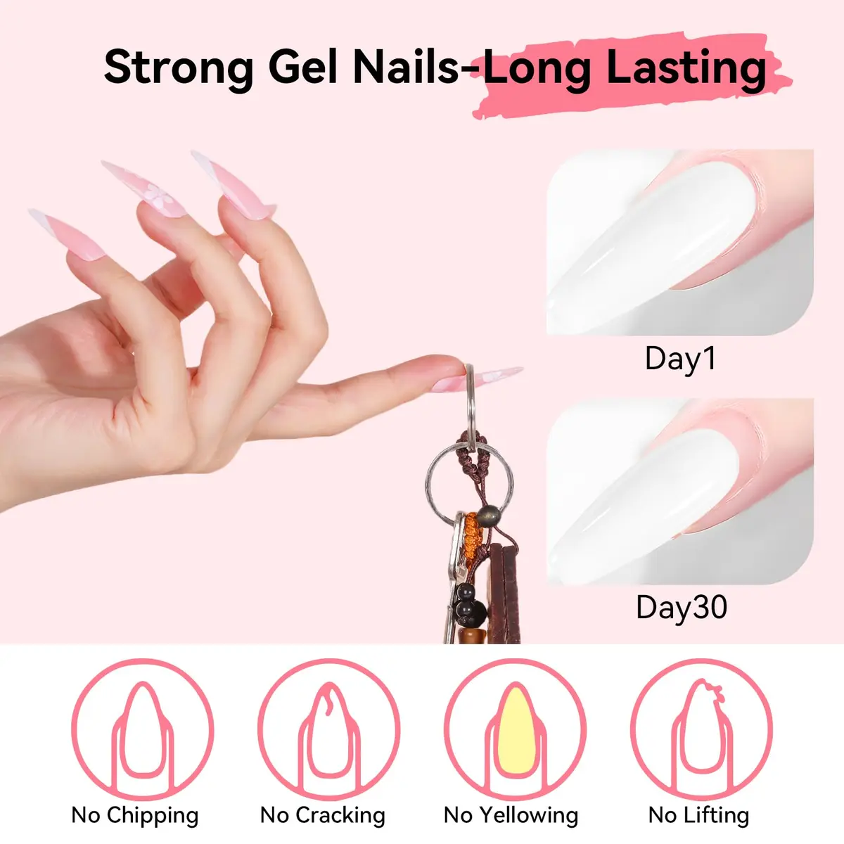 Makartt White Poly Nail Gel 50ML (1.7 Fl Oz) | Professional Gel Builder for Nail Art - view 6