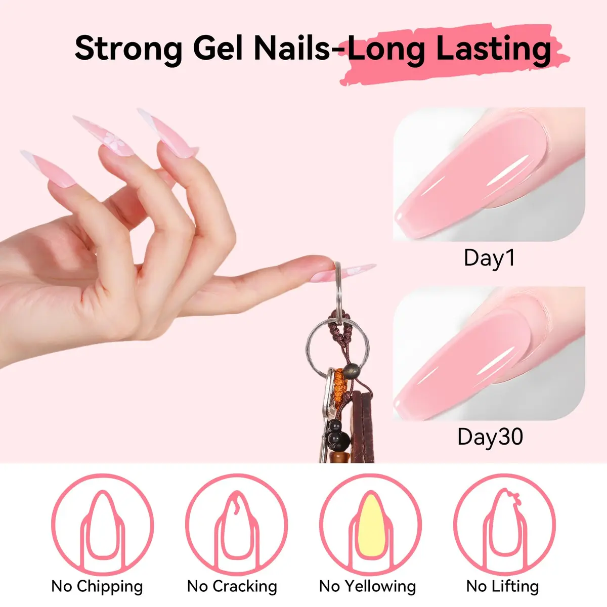Makartt Poly Nail Gel 50ML Natural Pink Gel Builder | Thick Formula for Easy Sculpting - view 3