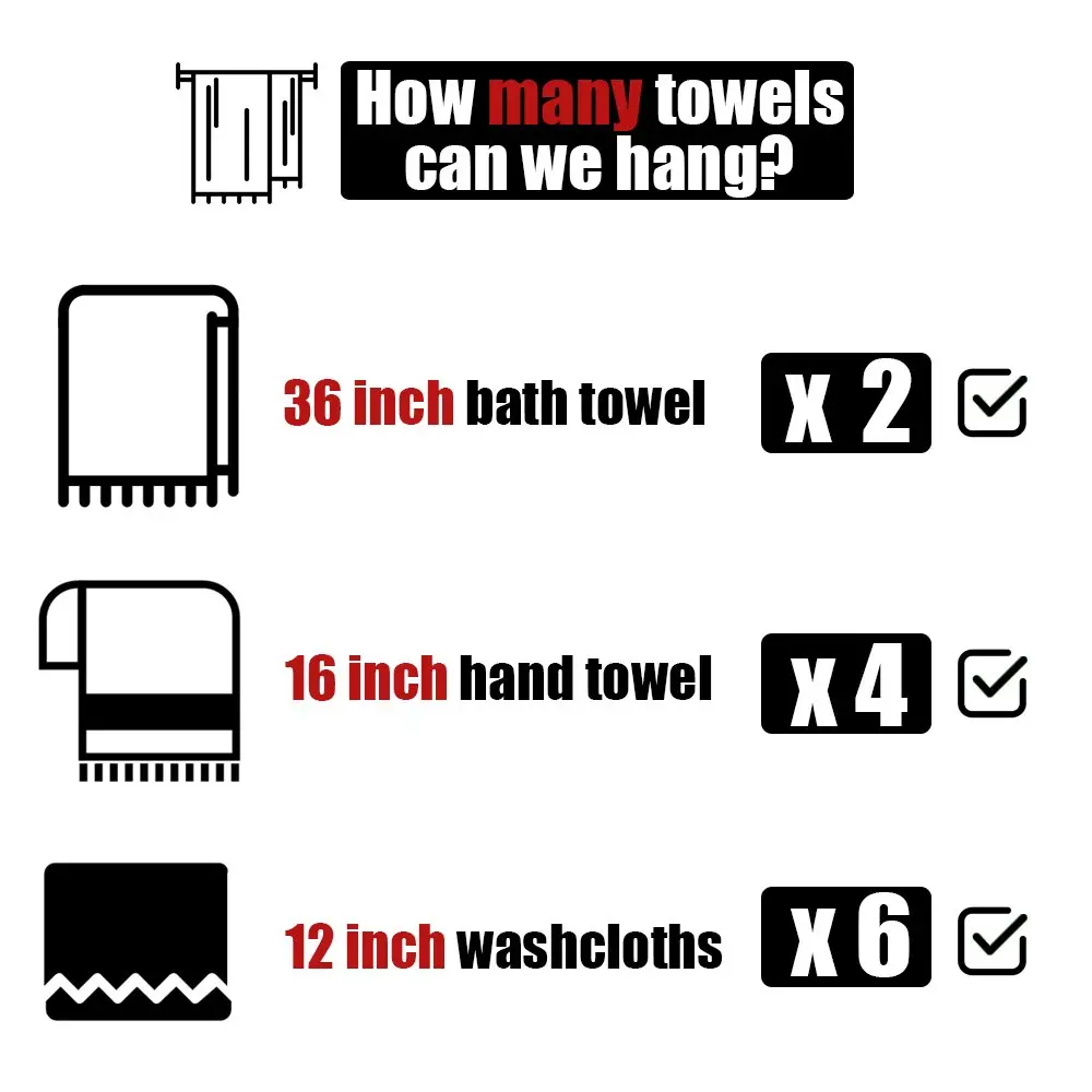 JQK Double Bath Towel Bar 39 Inch (99 cm) Brushed Stainless Steel | Wall Mount Holder for Bathroom - view 9