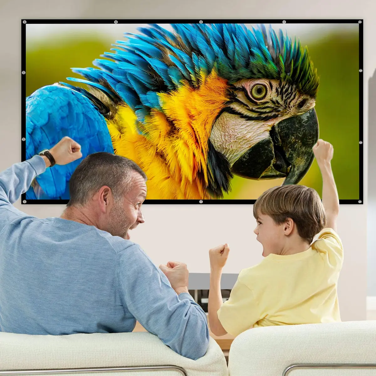 Mdbebbron 120 Inch Projector Screen 3.05 m (104" x 58") | Anti-Crease Portable Home Theater Outdoor Indoor Double Sided Projection - view 6