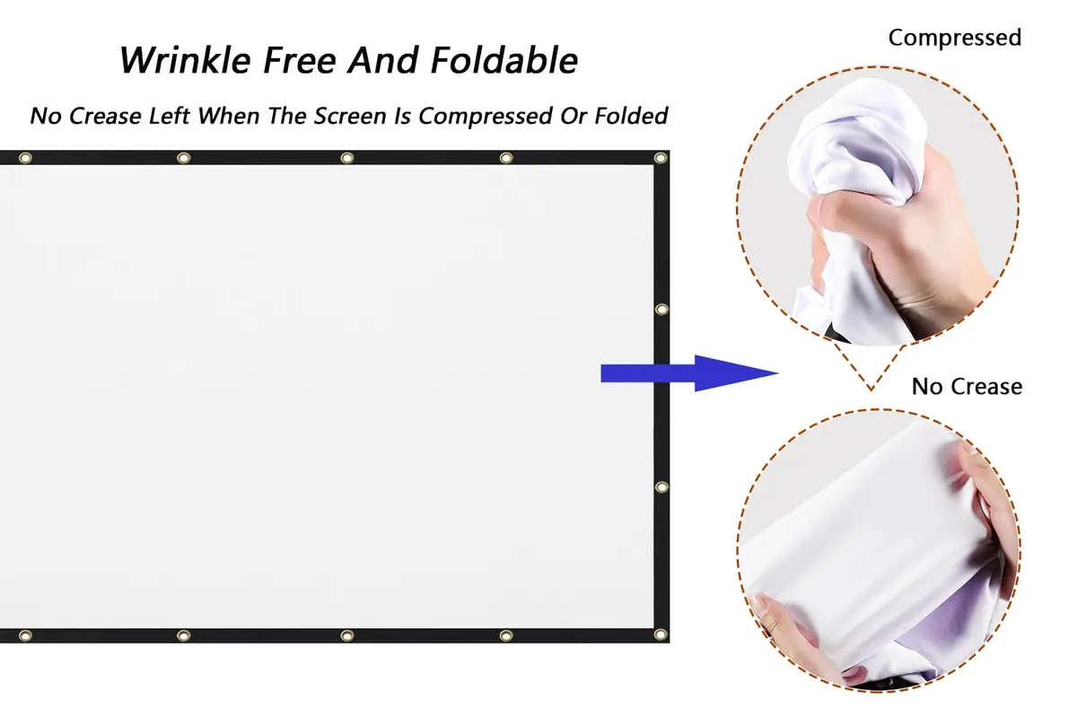 Mdbebbron 120 Inch Projector Screen 3.05 m (104" x 58") | Anti-Crease Portable Home Theater Outdoor Indoor Double Sided Projection - view 2