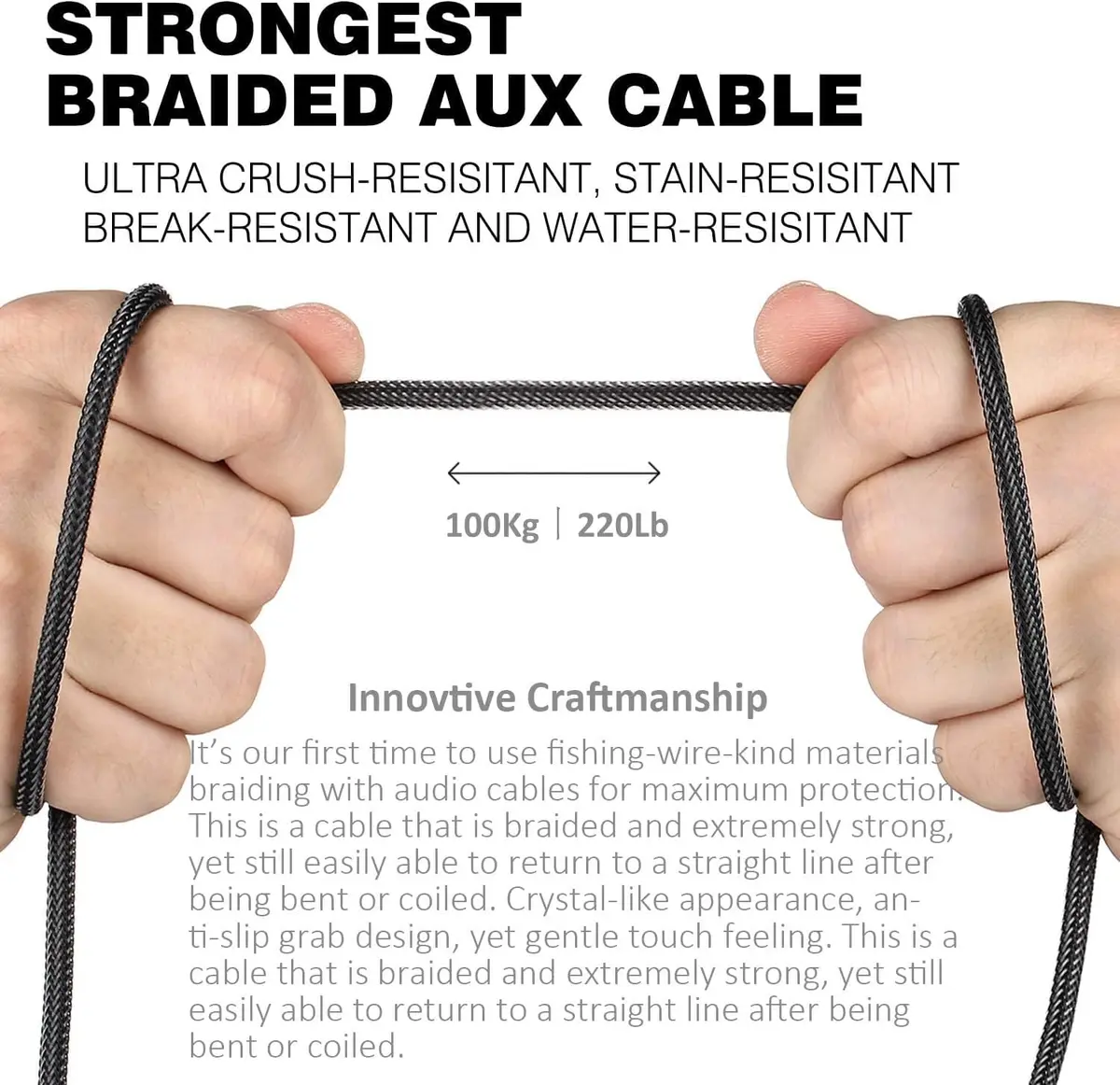 DUKABEL 3.5mm AUX Cable Male to Male 1.22m (4 Ft) | Nylon Braided Stereo Audio Cord - view 8