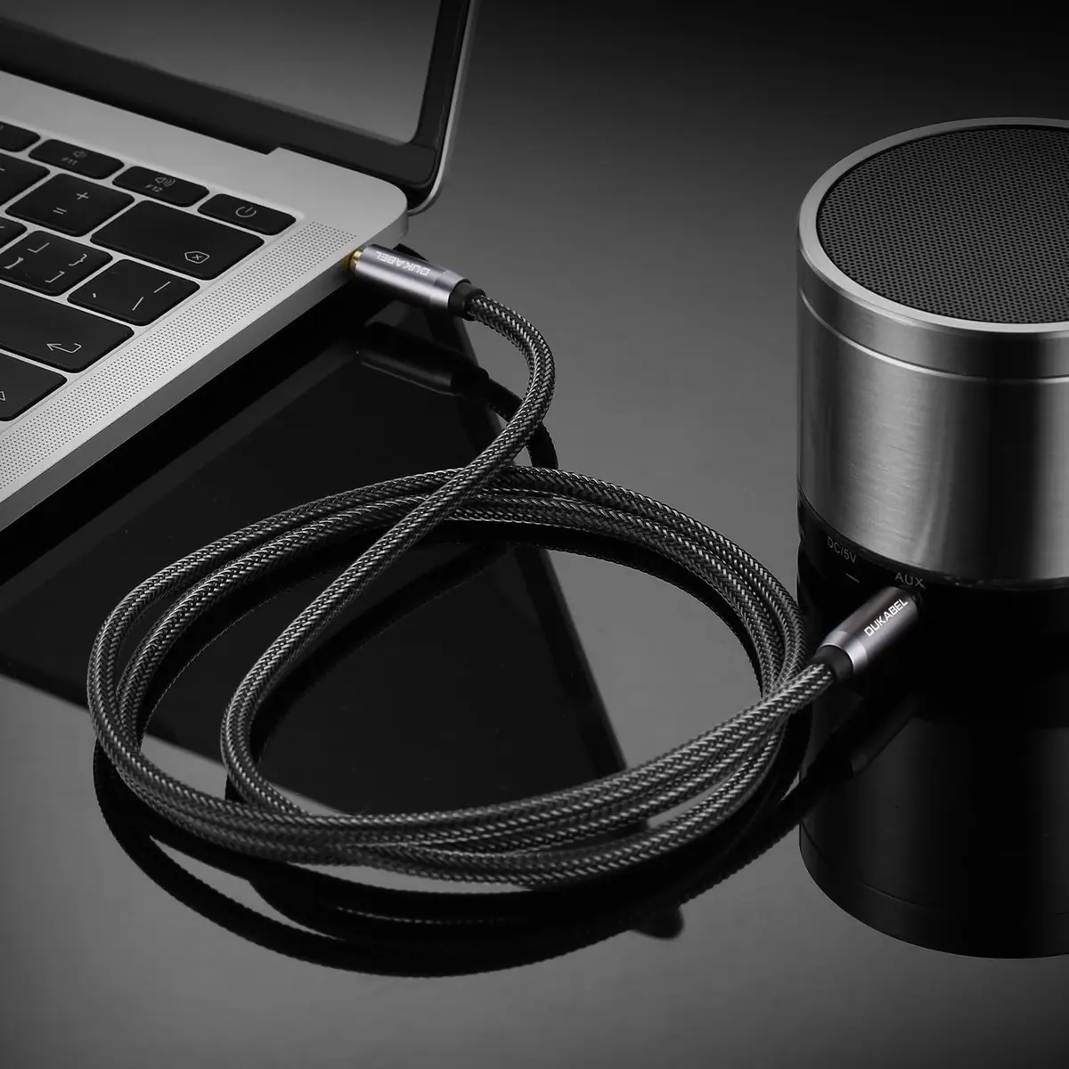 DUKABEL 3.5mm AUX Cable Male to Male 1.22m (4 Ft) | Nylon Braided Stereo Audio Cord - view 3