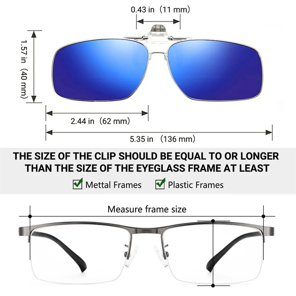 TERAISE Polarized Clip on Sunglasses with Flip Up Function Suitable Driving | HD UV400 Protection, Classic Style, Lightweight 10g - view 6
