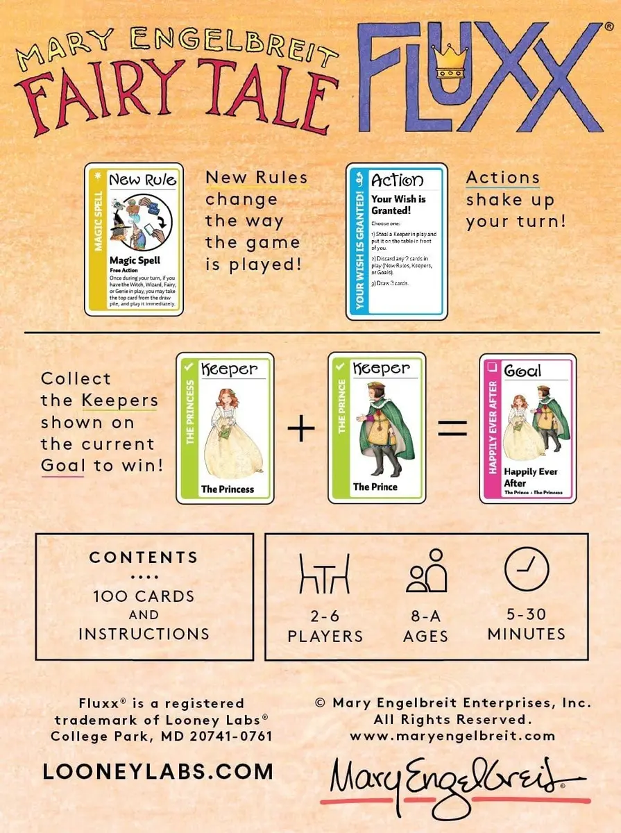 Looney Labs Fairy Tale Fluxx Card Game of Ever-Changing Rules | Fairy Tale Theme, 100 Cards, Family Fun - view 3