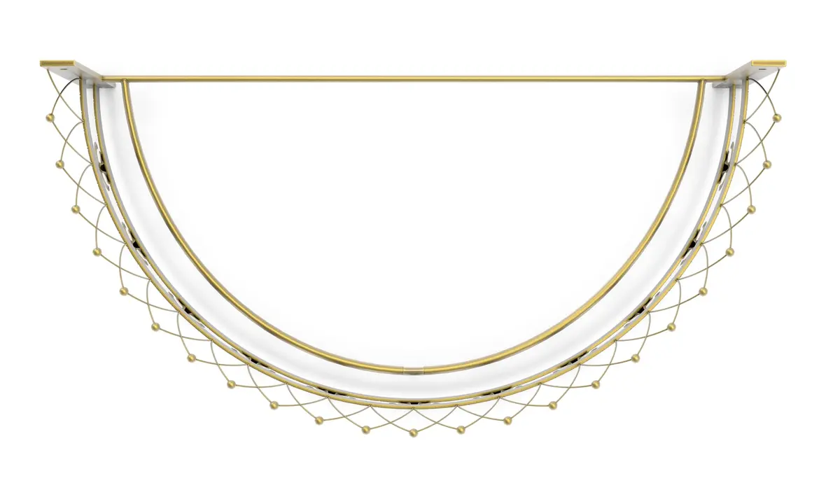 OctoRose Gold Metal Wall Teester Bed Crown Canopy 80cm (31.5in) | Antique Style Wall Decor with Built-in Rods & Hardware - view 4
