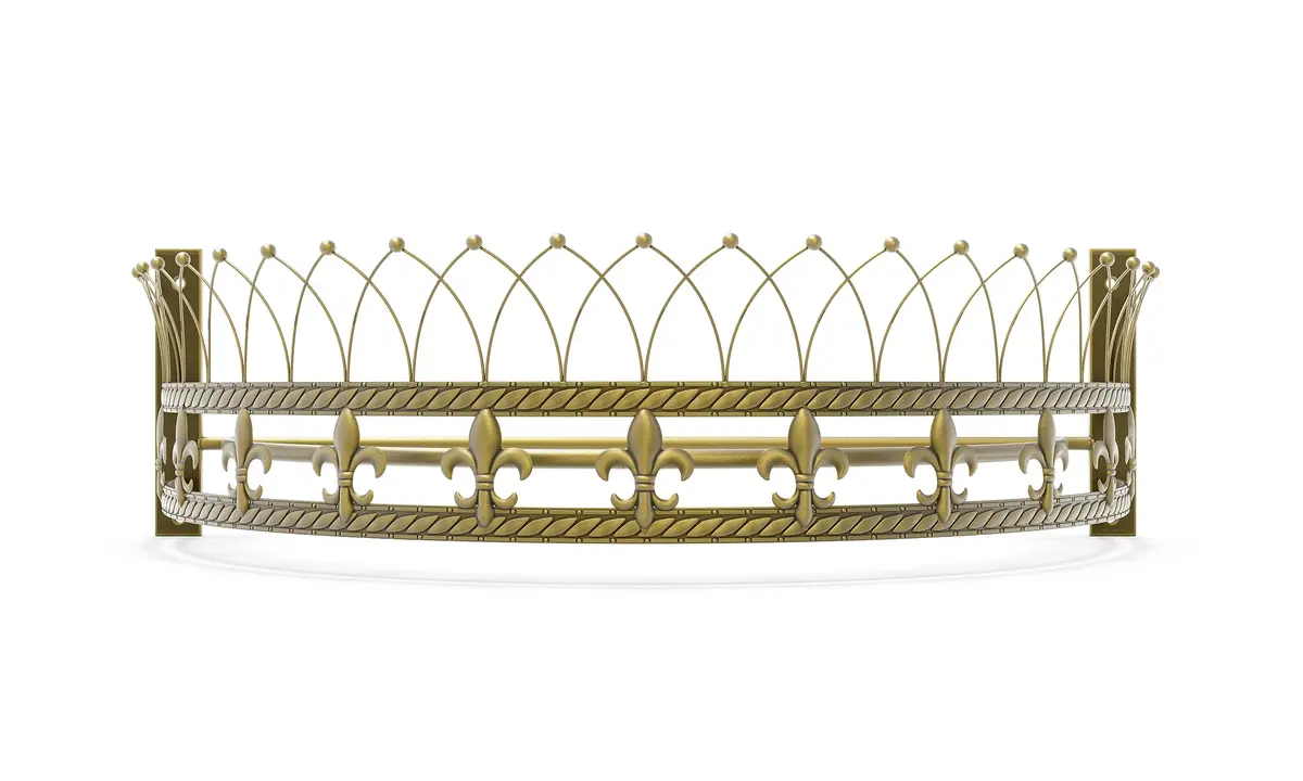 OctoRose Gold Metal Wall Teester Bed Crown Canopy 80cm (31.5in) | Antique Style Wall Decor with Built-in Rods & Hardware - view 6