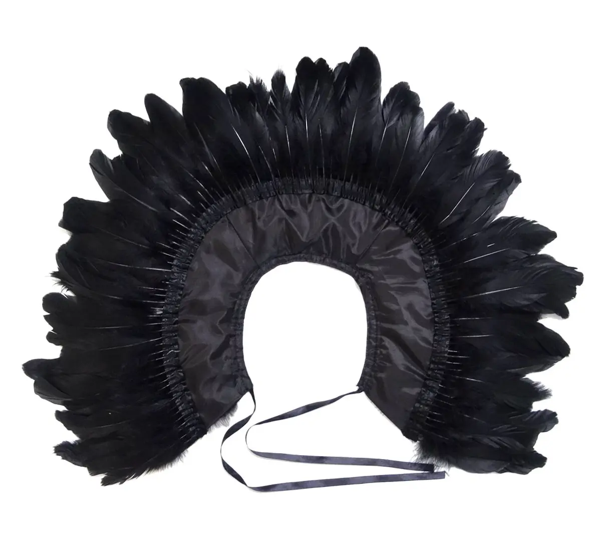 L'VOW Gothic Feather Shrug Cape Shawl Collar Men Halloween Costume, Black-5 | Unisex Dark Fantasy Accessory - view 7