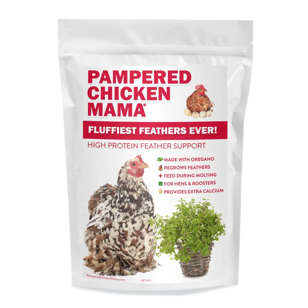 Pampered Chicken Mama Molting Supplement for Chickens 2 pounds | Supports Feather Growth & Chicken Health - view 3