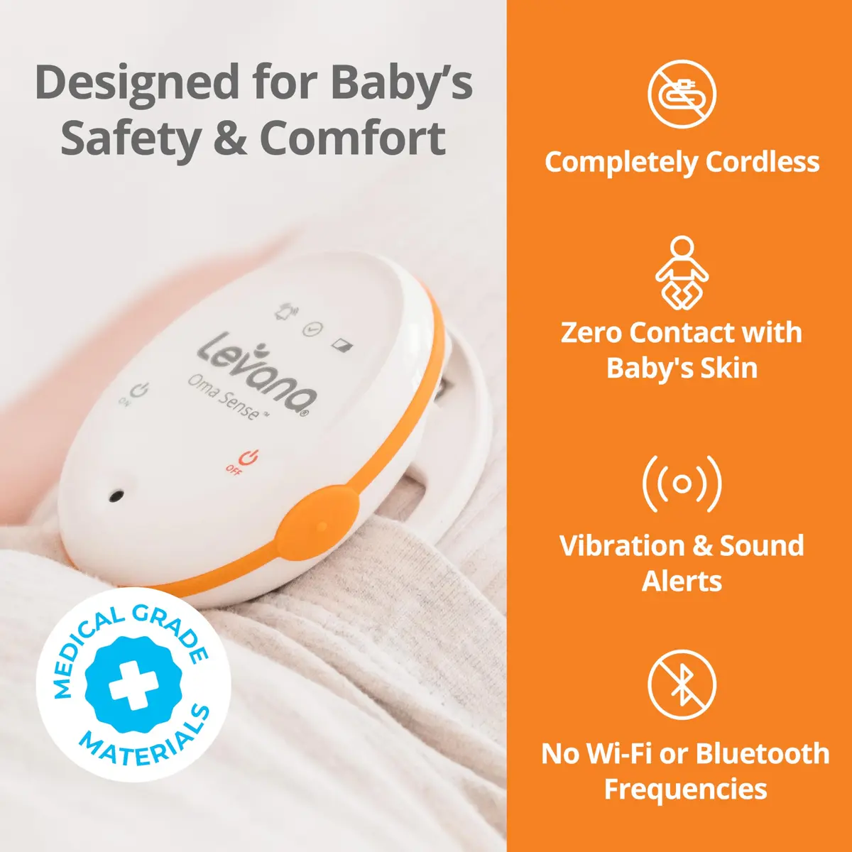 Levana Oma Sense Portable Baby Breathing Monitor with Vibrations & Alerts | Peace of Mind for Parents - view 5