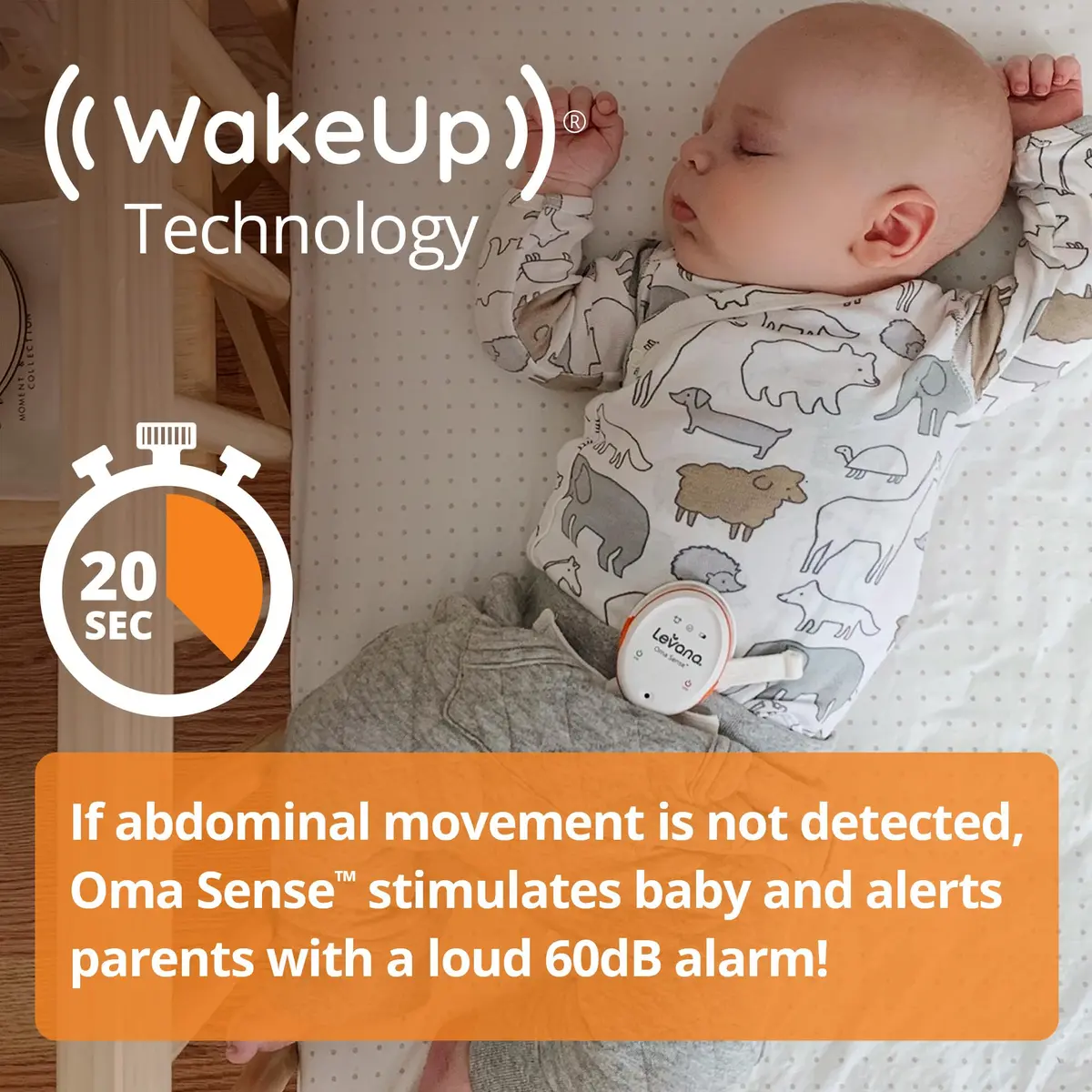 Levana Oma Sense Portable Baby Breathing Monitor with Vibrations & Alerts | Peace of Mind for Parents - view 4