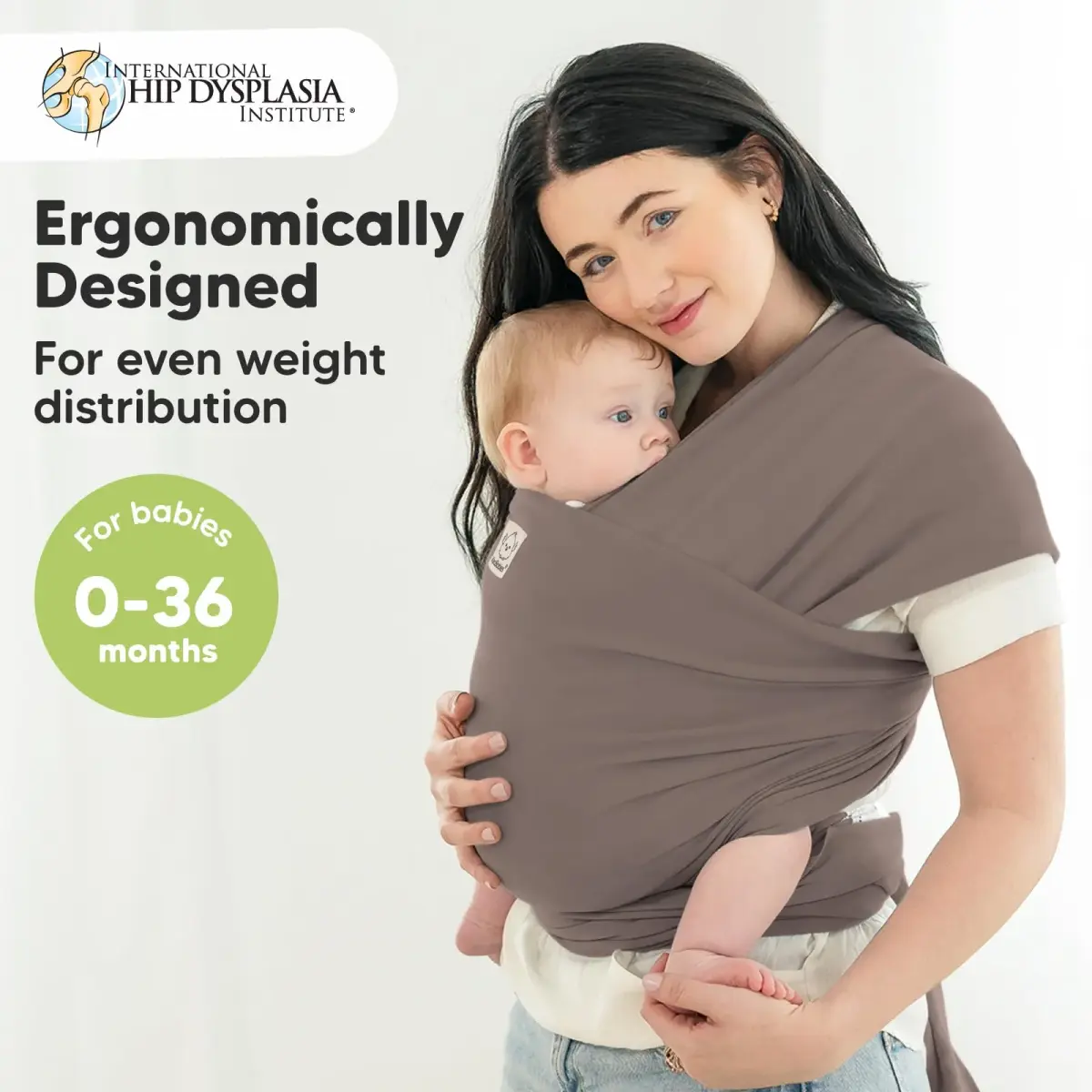 KeaBabies Original Baby Wrap Carrier in Copper Gray - One Size, Pack of 1 - view 2
