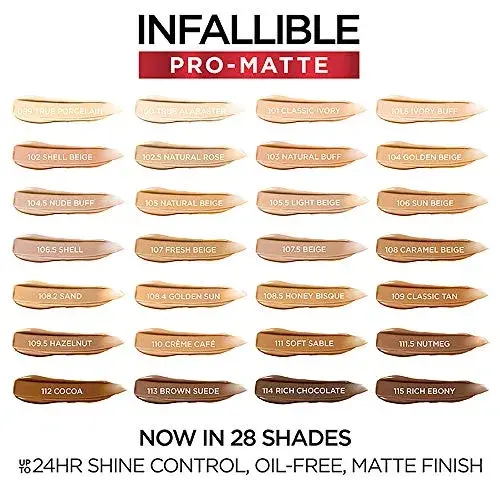 L'Oreal Paris Infallible Pro-Matte Foundation, Ivory Beige, 30ml (1 Fl Oz) | 24-Hour Demi-Matte Wear - view 4
