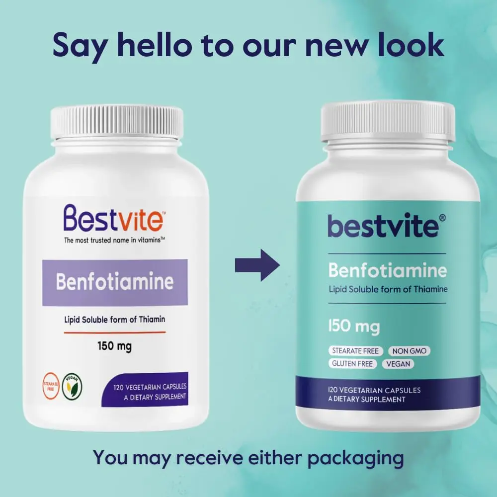BESTVITE Benfotiamine 150mg (240 Veg Caps) (120x2) - No Stearates - Vegan | Supports Circulation & Nervous System - view 7