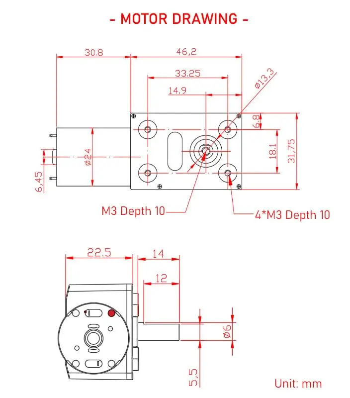 BRINGSMART JGY-370 12V 40rpm DC Worm Gear Motor Self-Lock Electric Motor | High Torque, All-Metal Gears, Impact-Resistant Shaft - view 6